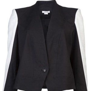 Helmut Lang White &  Black Contrast Bolero Blazer